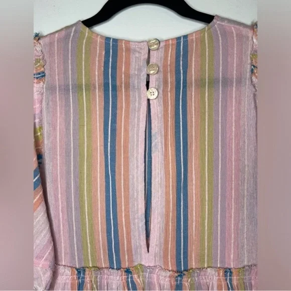 Show Me Your Mumu Brooks Babydoll Mini Dress Paradise Stripe Small NWT Cotton - Picture 10 of 14